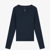 Geribbelde top met open detail