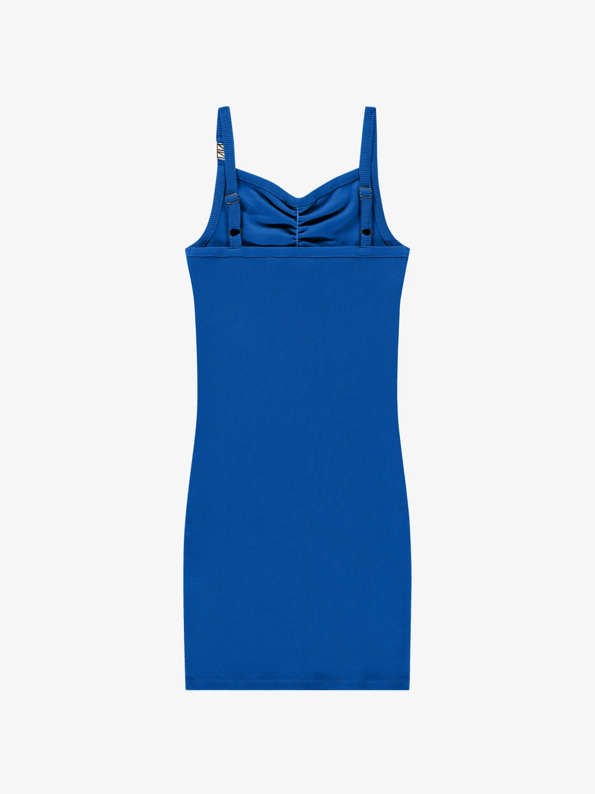 Geribde jurk met gedrapeerd detail