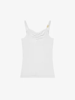Geribde top met gedrapeerd detail
