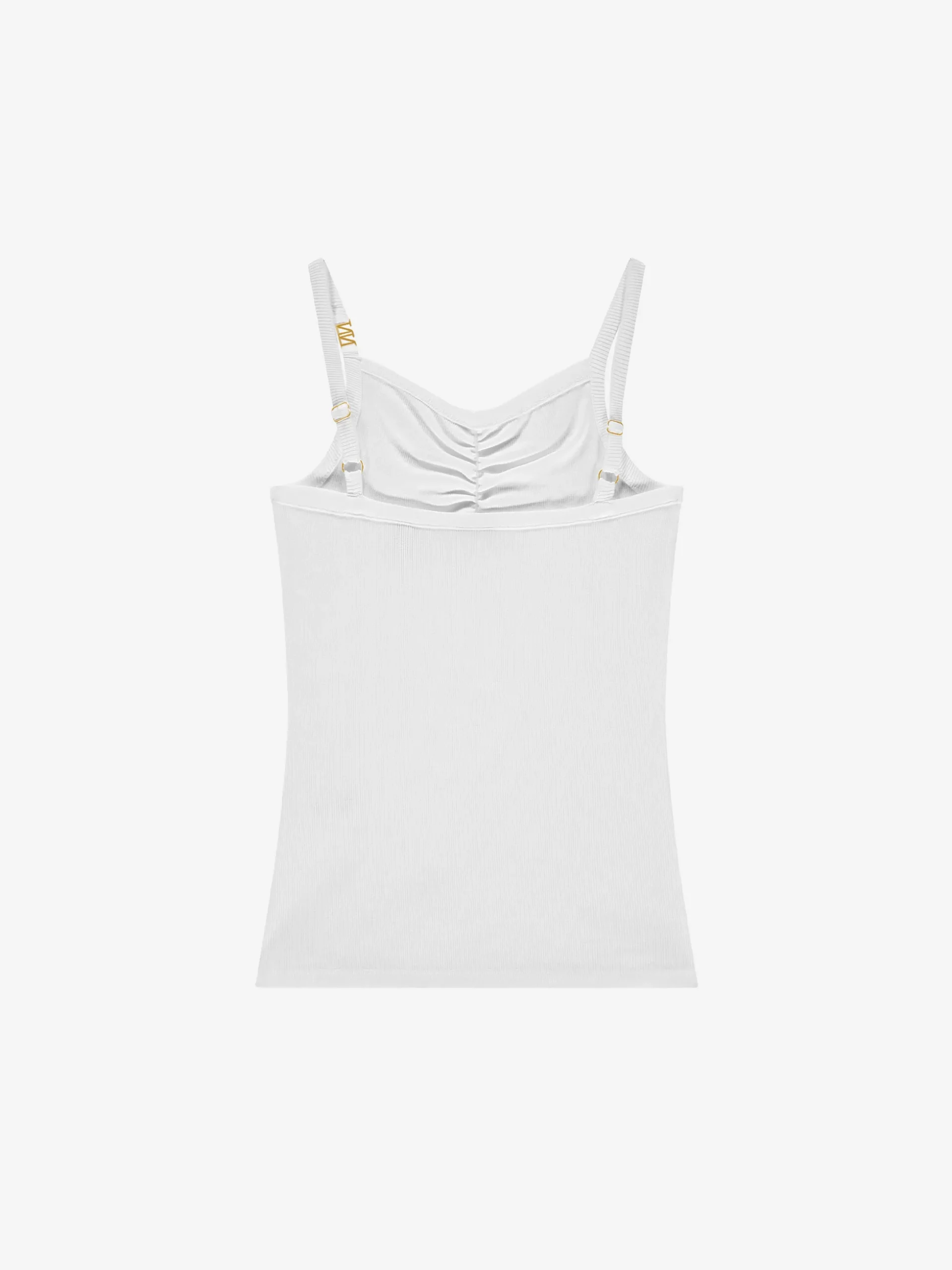 Geribde top met gedrapeerd detail