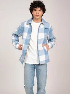Geruit jack met logo patch