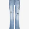 Gescheurde jeans met rechte pijpen