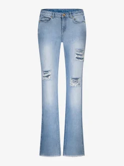 Gescheurde jeans met rechte pijpen