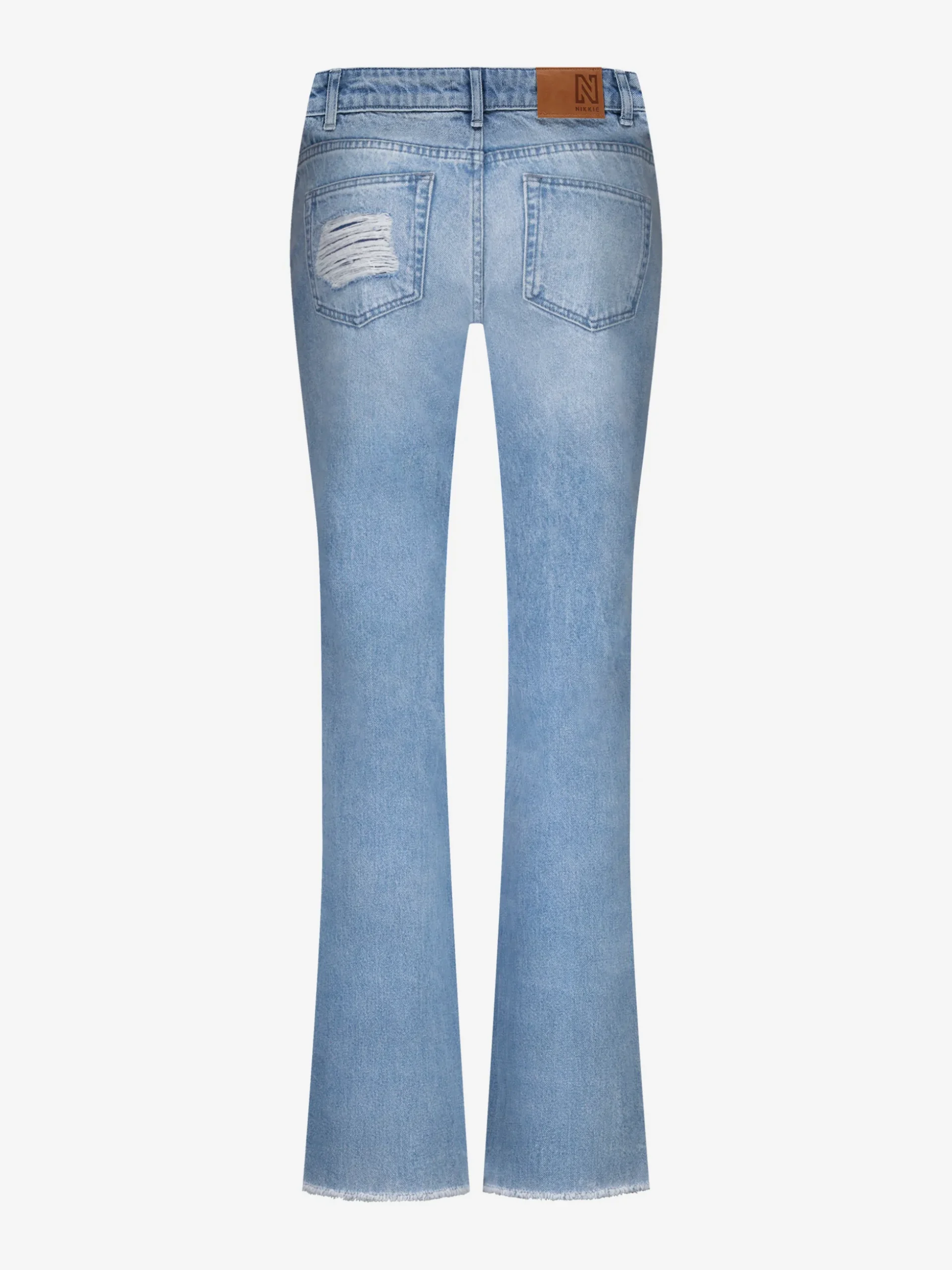 Gescheurde jeans met rechte pijpen