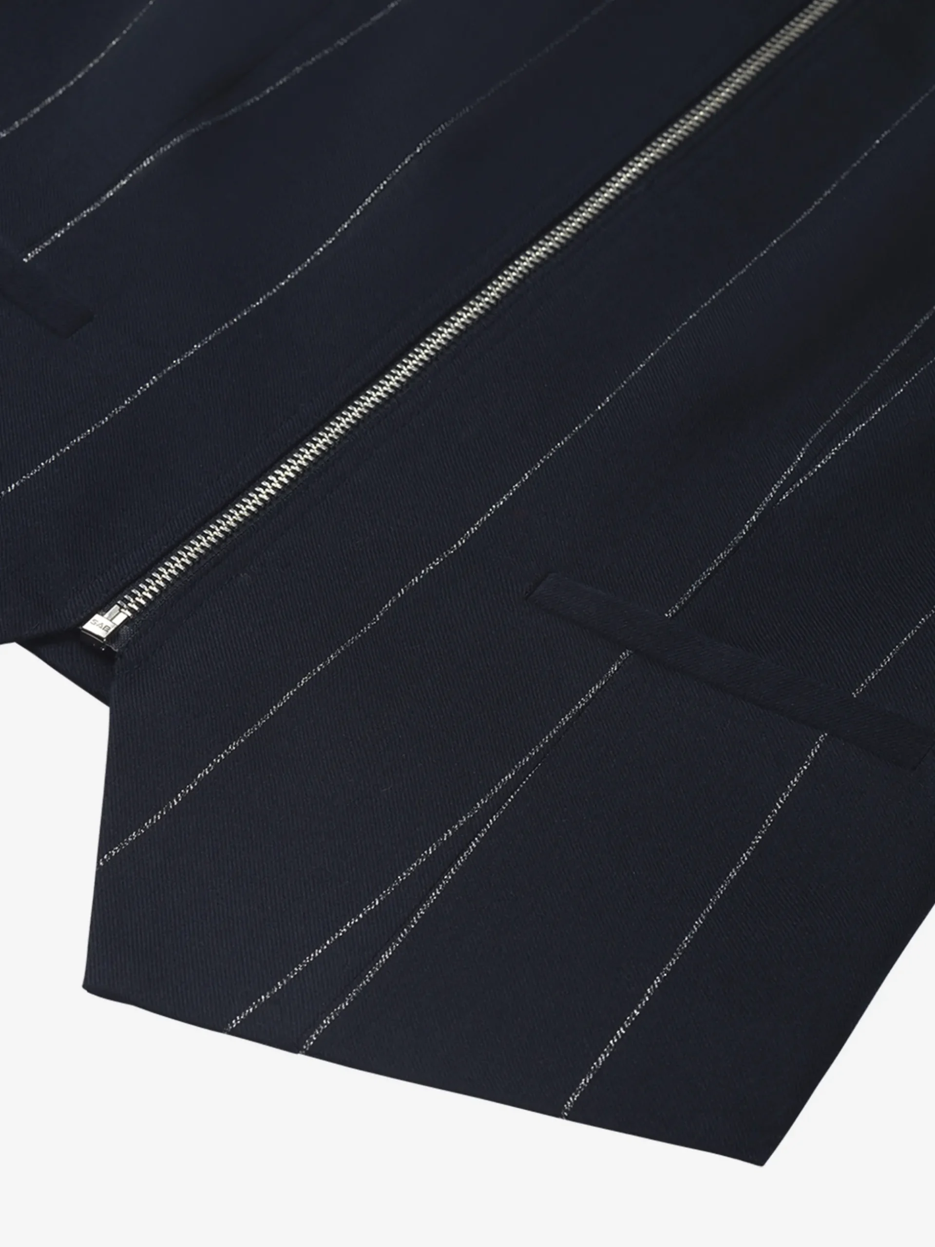 Gestreept gilet met centrale rits en kraag