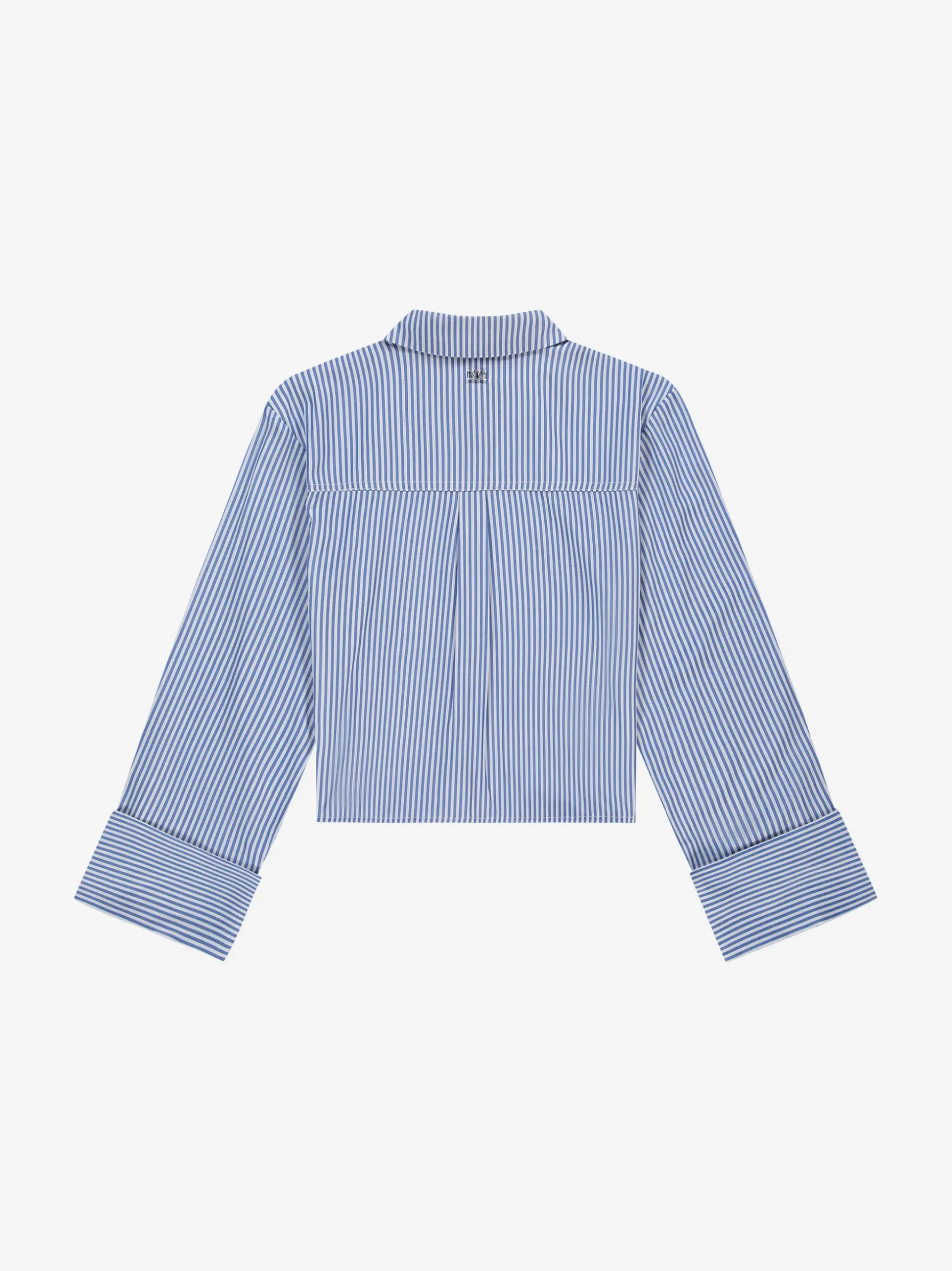 Gestreepte korte blouse met omslagmouwen