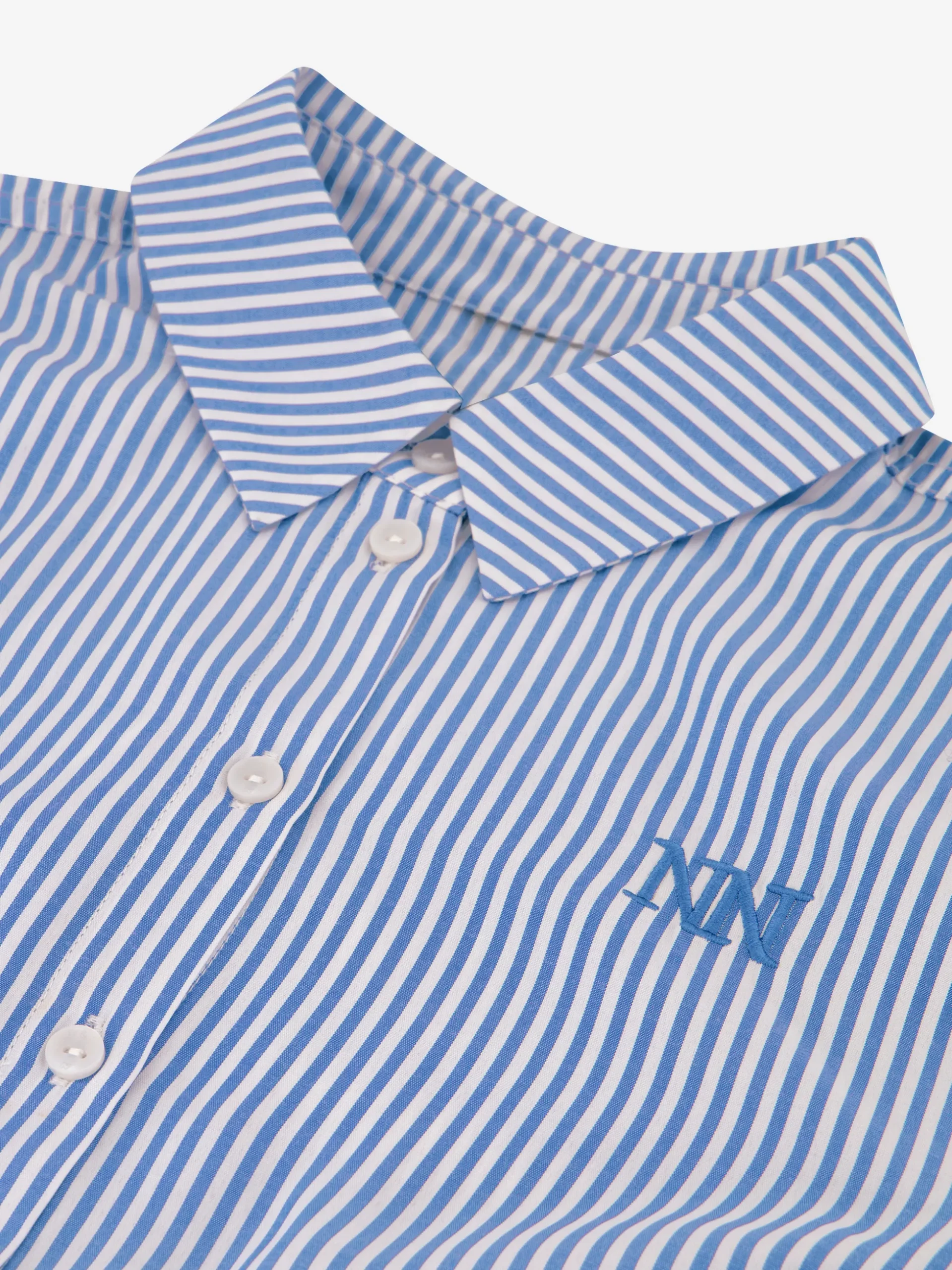 Gestreepte korte blouse met omslagmouwen