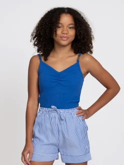 Gestreepte shorts met omgeslagen pijpen