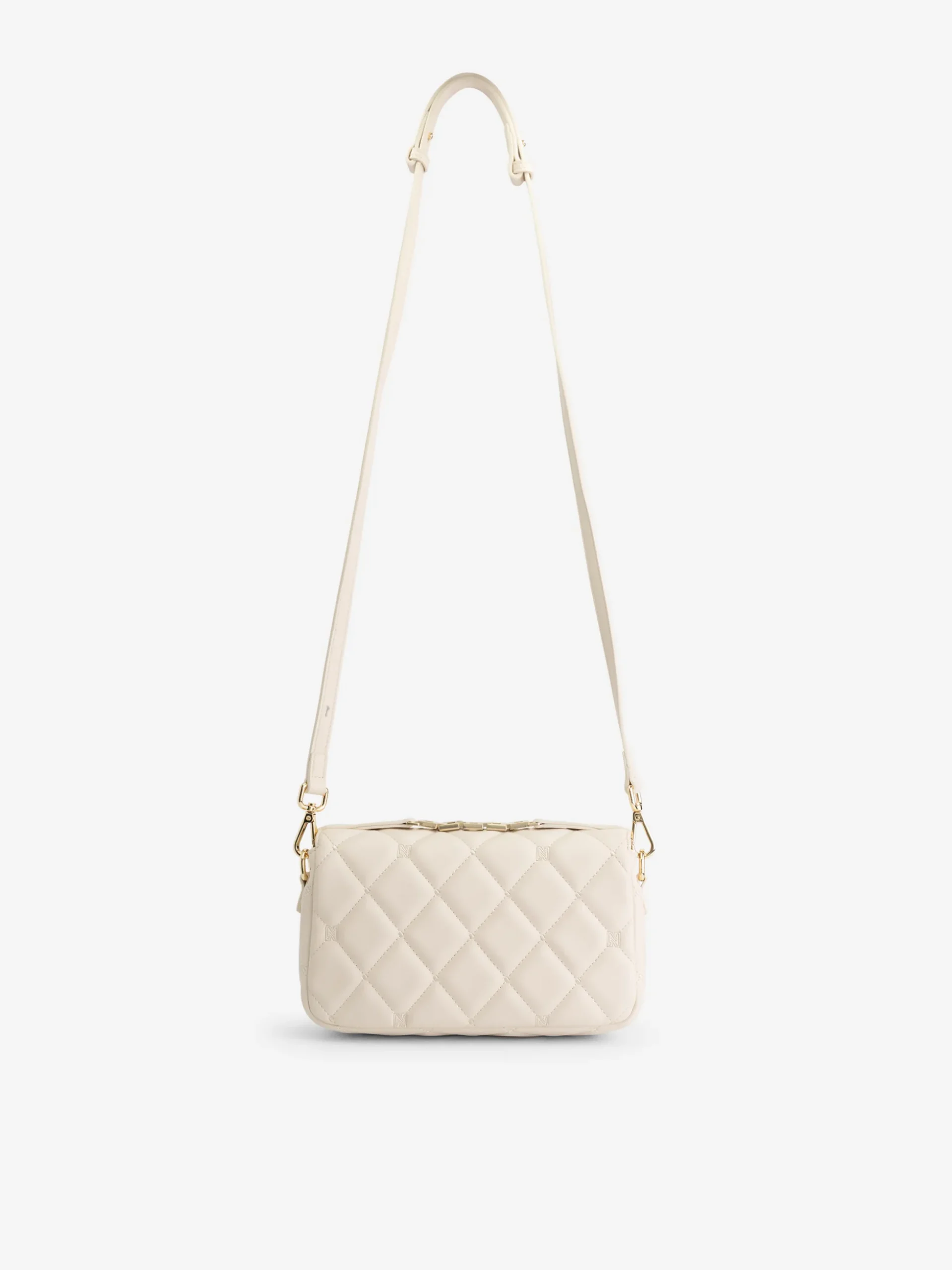 Gewatteerde clutch met hengsel en N-logo