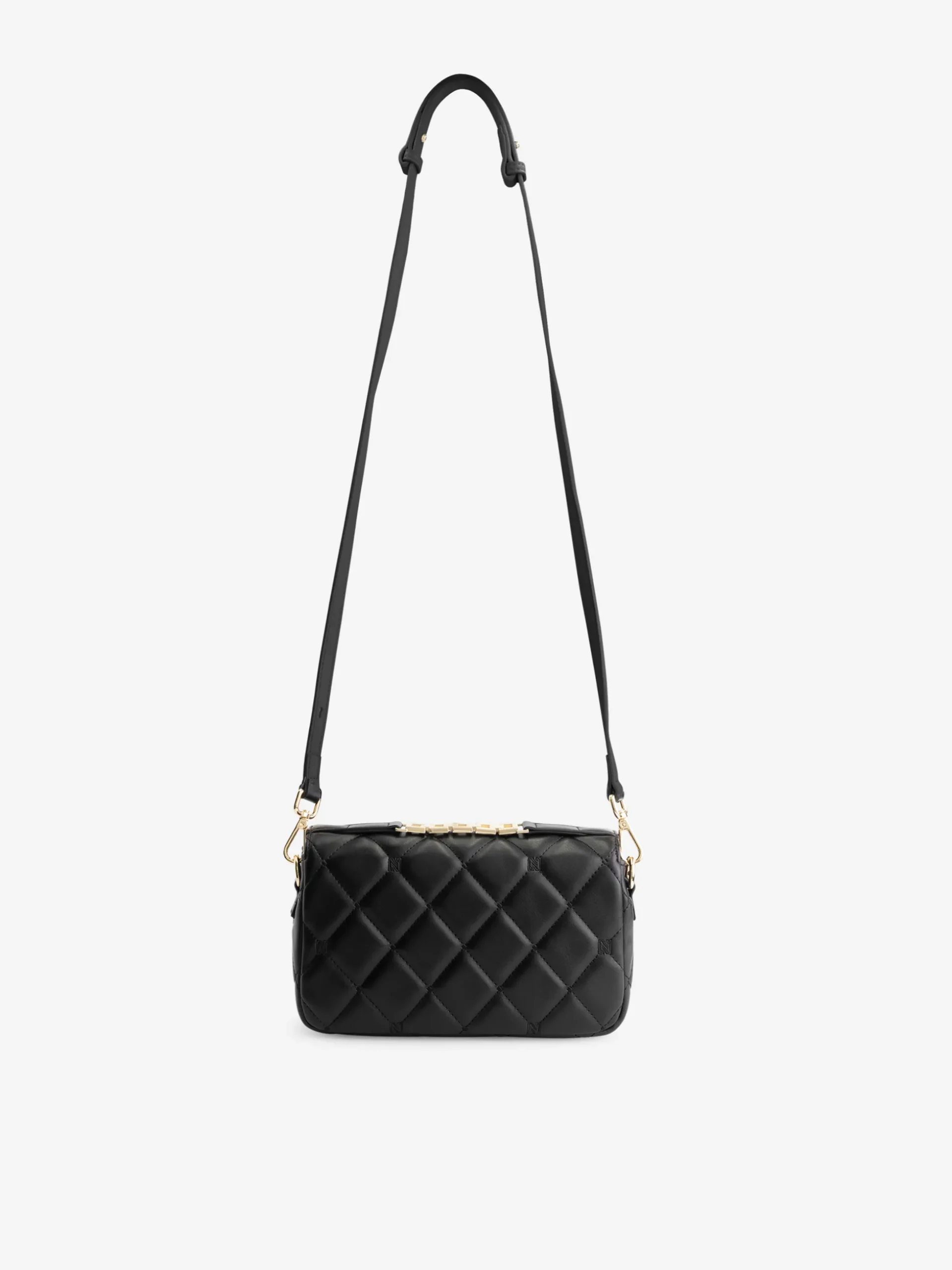 Gewatteerde clutch met hengsel en N-logo