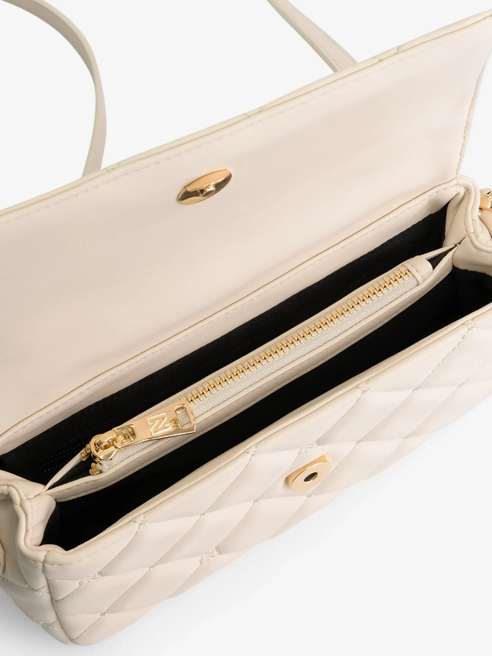 Gewatteerde clutch met hengsel en N-logo