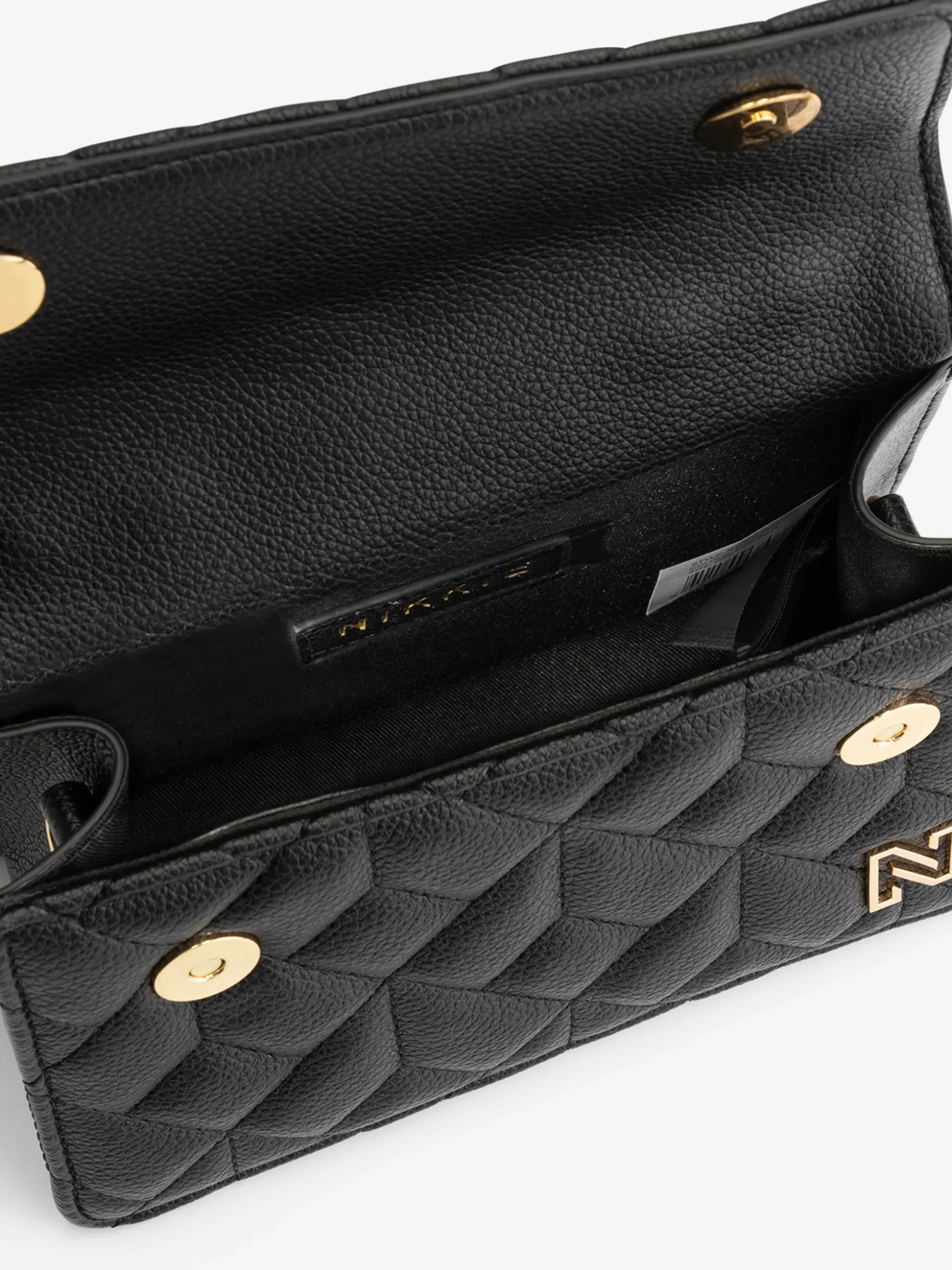 Gewatteerde schoudertas met ketting detail