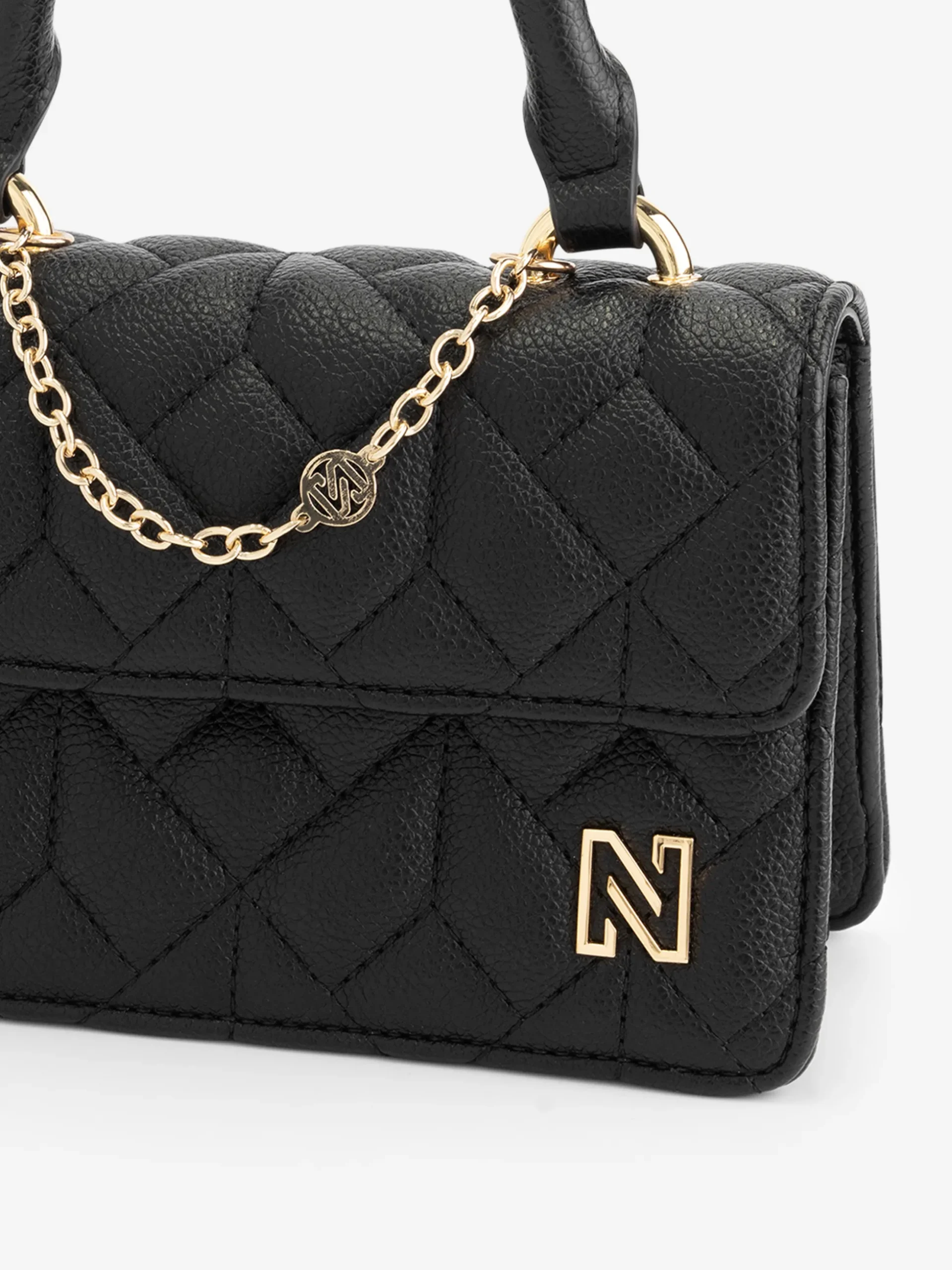 Gewatteerde schoudertas met ketting detail
