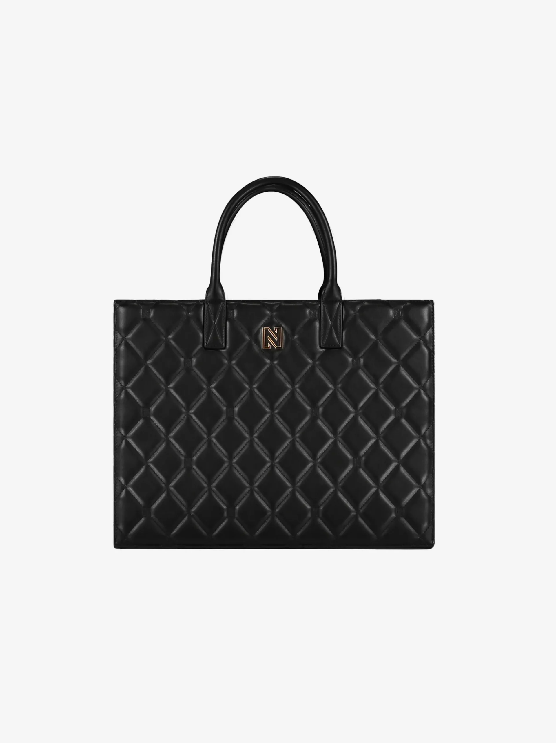 Gewatteerde shopper met logo patroon