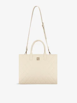 Gewatteerde shopper met logo patroon