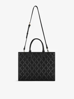 Gewatteerde shopper met logo patroon
