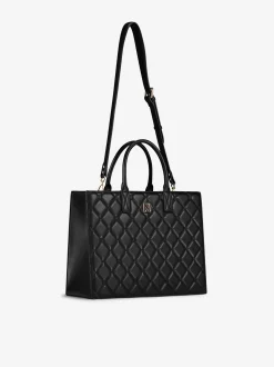 Gewatteerde shopper met logo patroon
