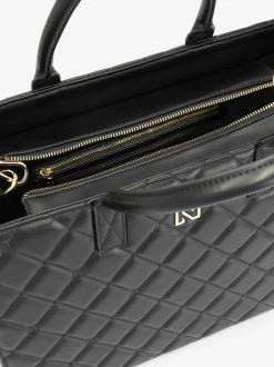 Gewatteerde shopper met logo patroon