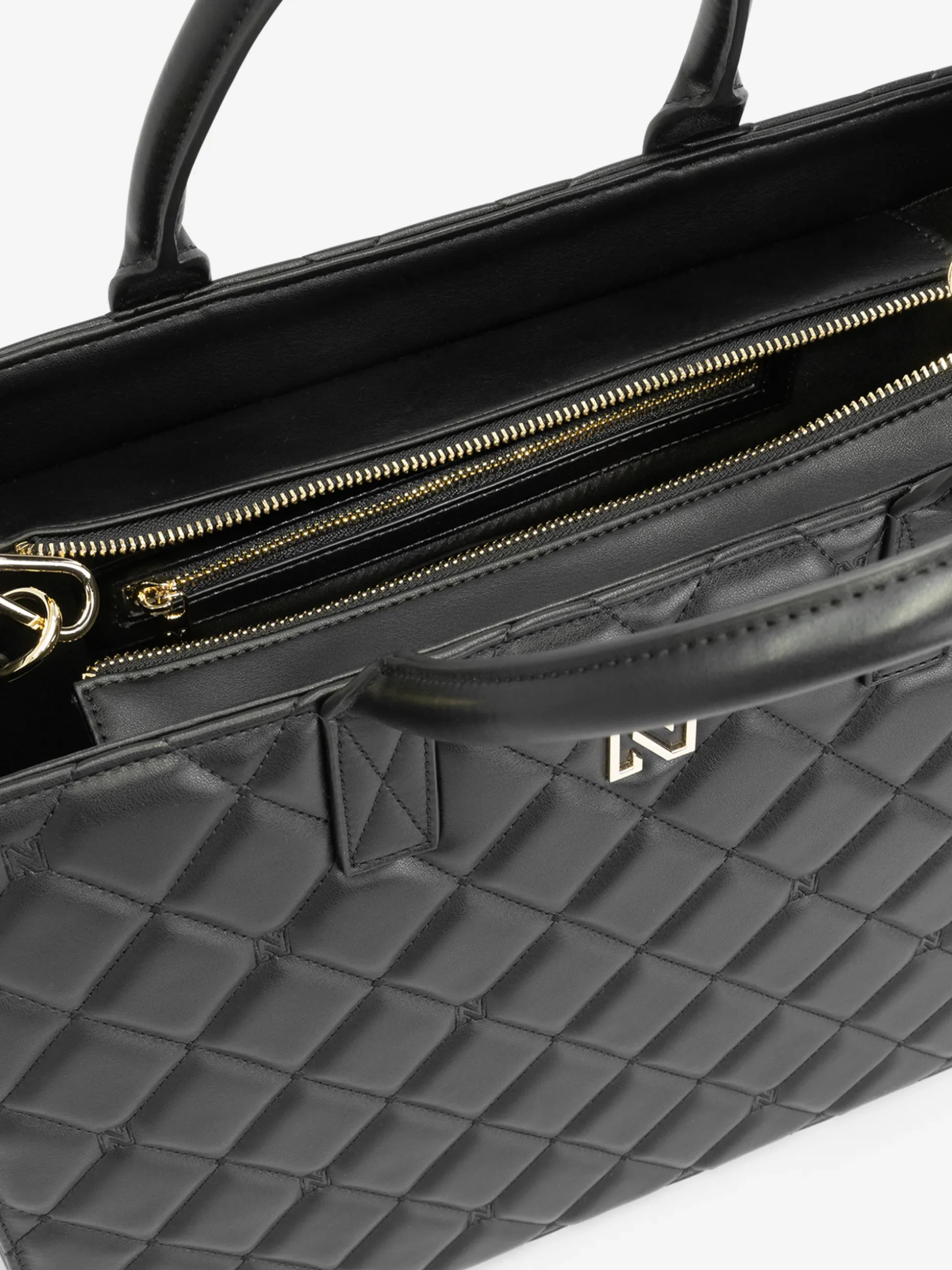 Gewatteerde shopper met logo patroon