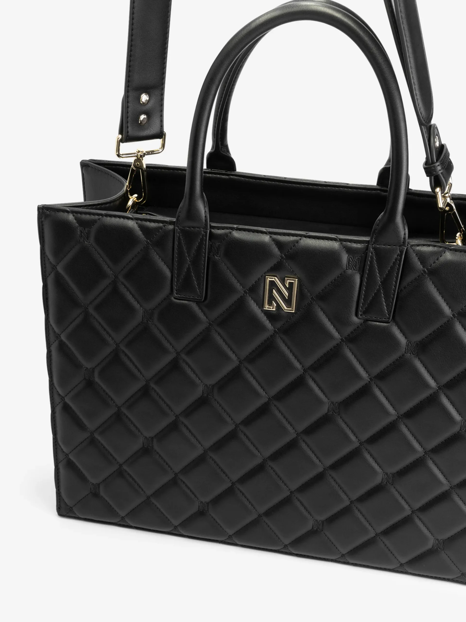 Gewatteerde shopper met logo patroon