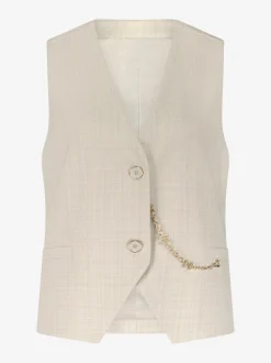 Gilet met gemu00ealeerde textuur en ketting detail