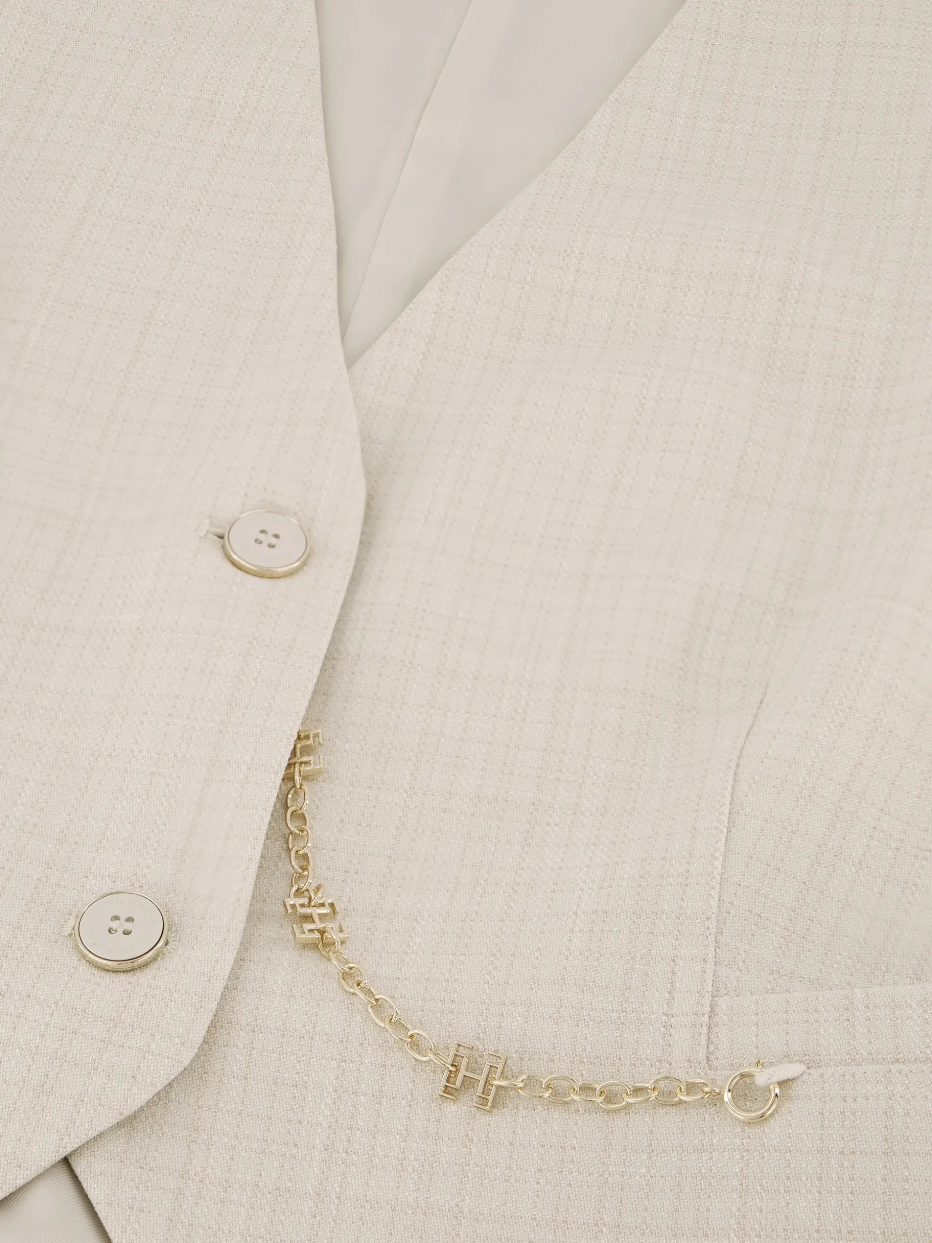 Gilet met gemu00ealeerde textuur en ketting detail
