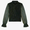 Glitter blouse met uitlopende mouwen