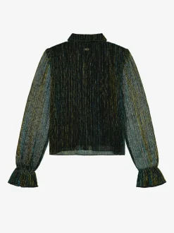 Glitter blouse met uitlopende mouwen