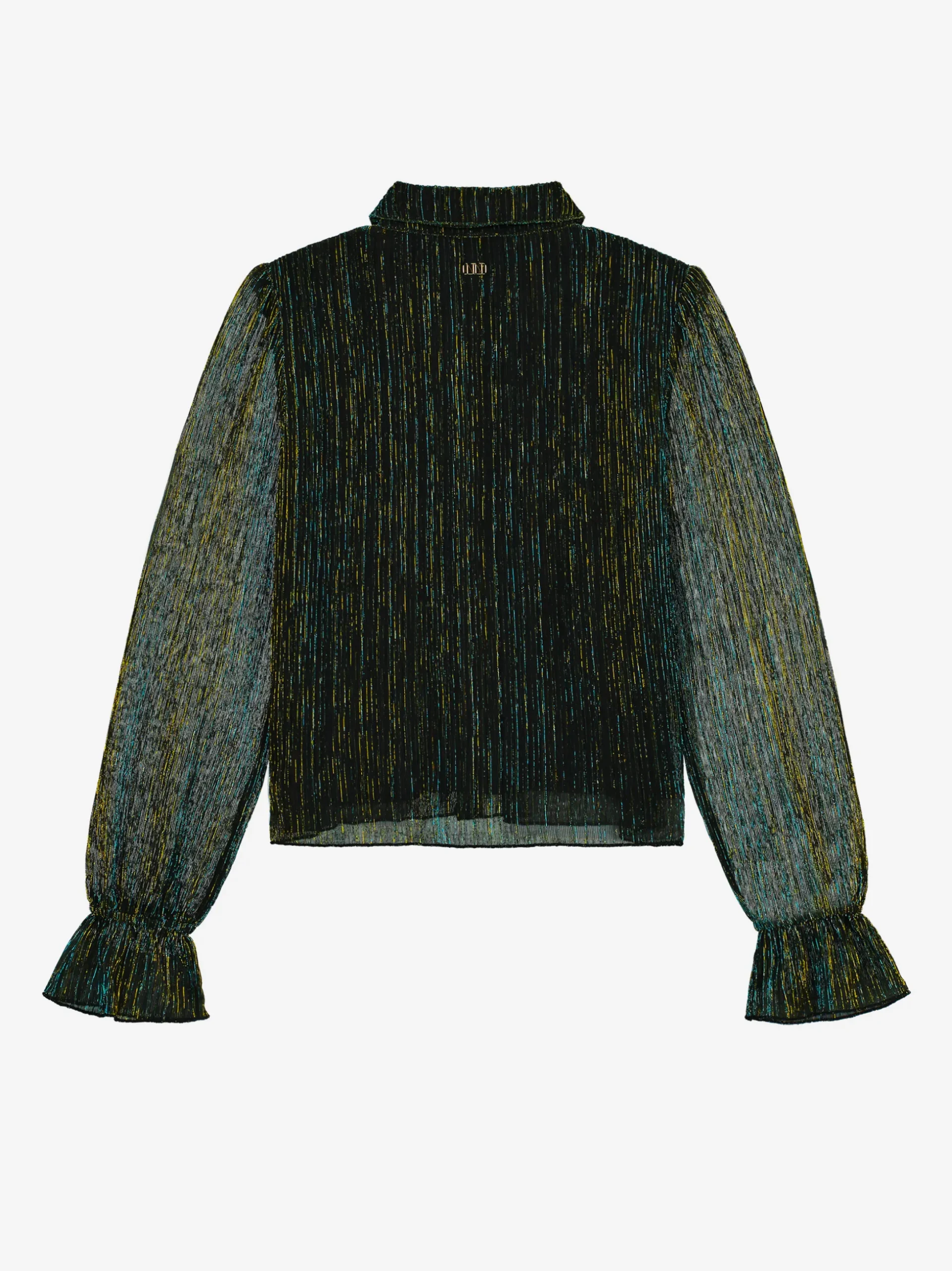 Glitter blouse met uitlopende mouwen