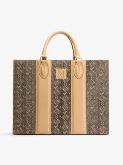 Grote shopper met logo patroon