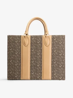 Grote shopper met logo patroon