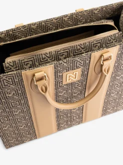Grote shopper met logo patroon