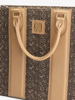Grote shopper met logo patroon