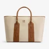 Grote shopper van canvas en imitatieleer met N-logo