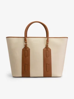 Grote shopper van canvas en imitatieleer met N-logo