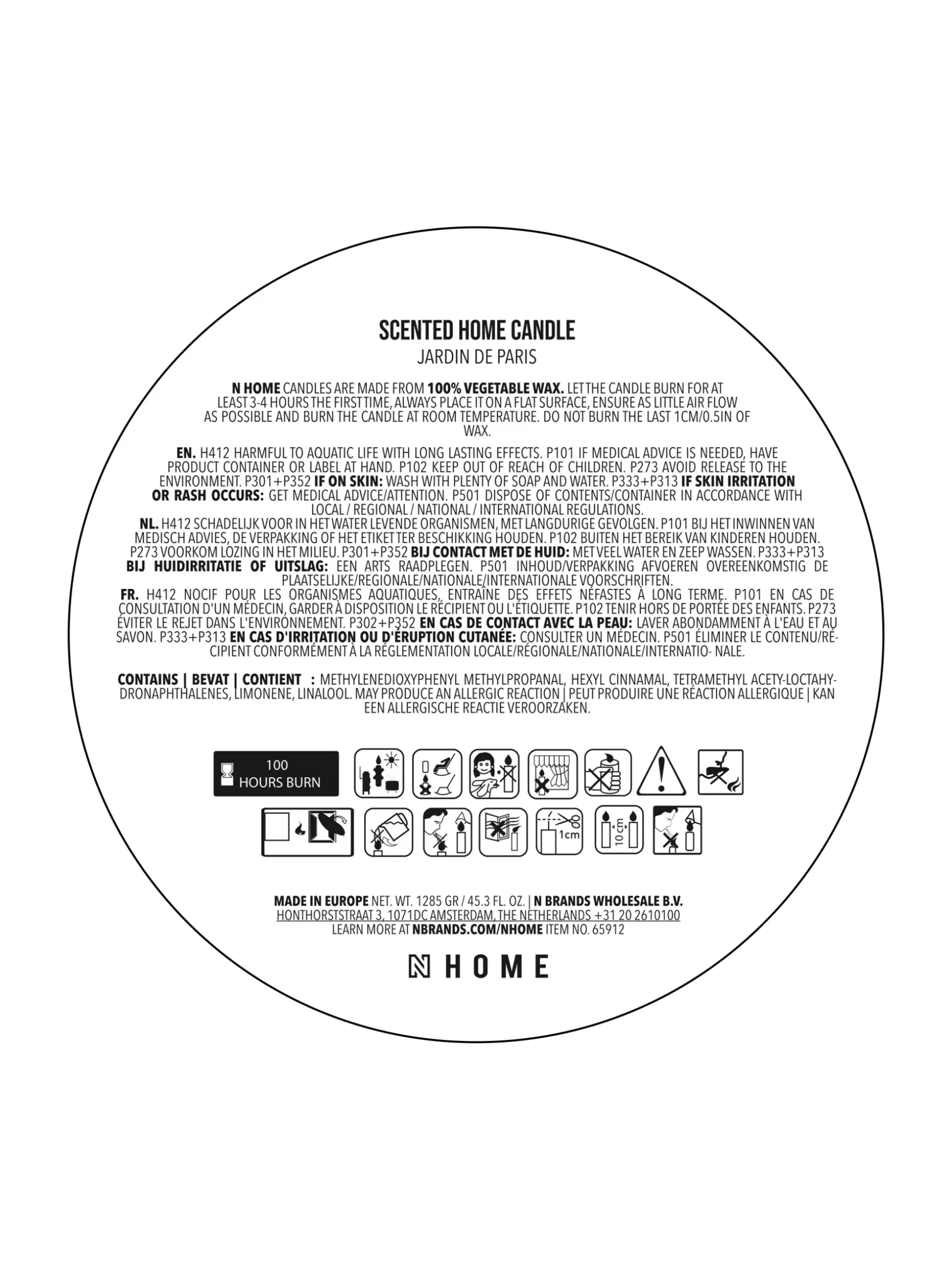 Jardin de Paris Scented Home Candle Max