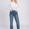 Jeans met rechte pijpen en FH detail