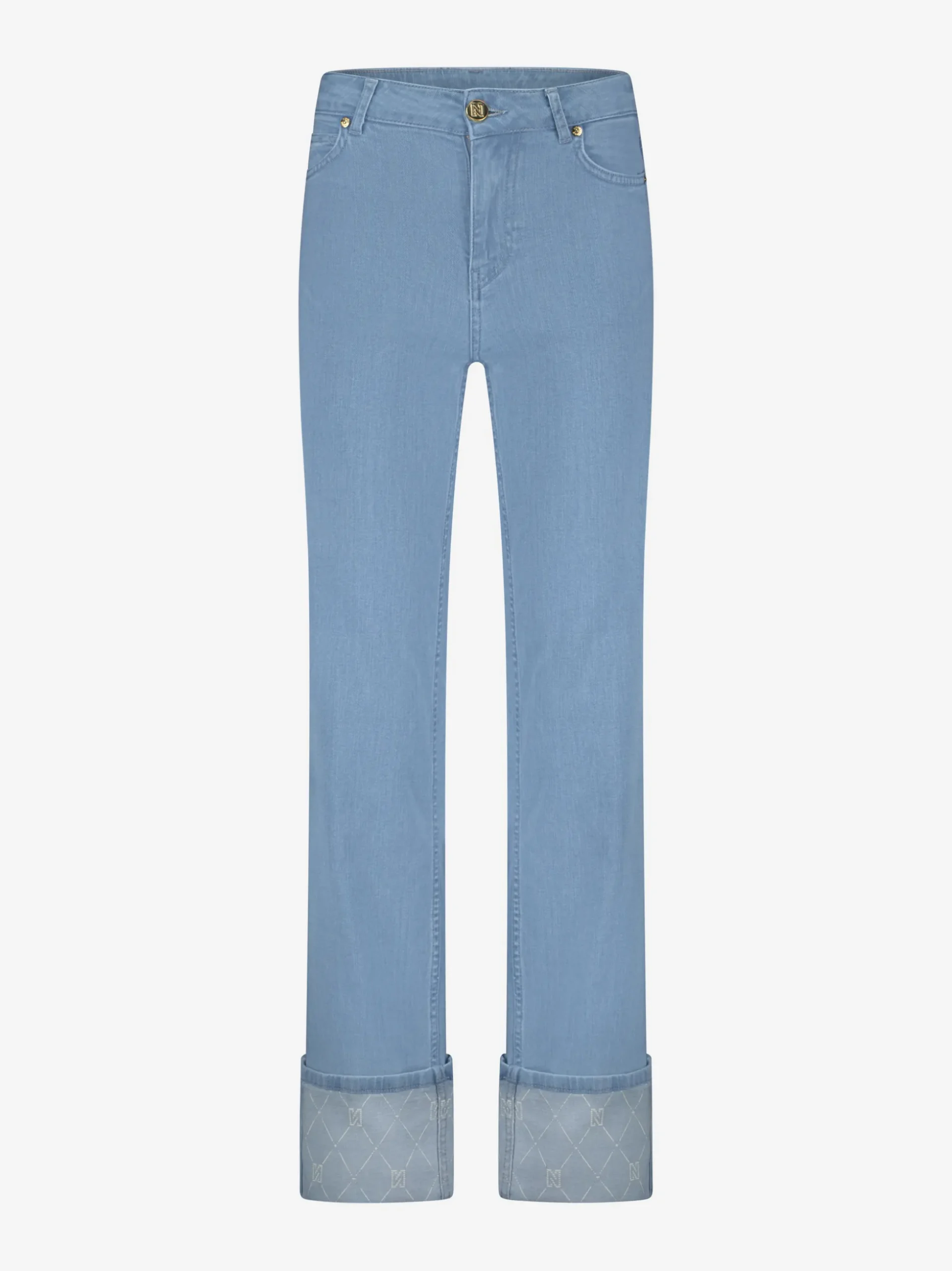 Jeans met rechte pijpen en omslagrand