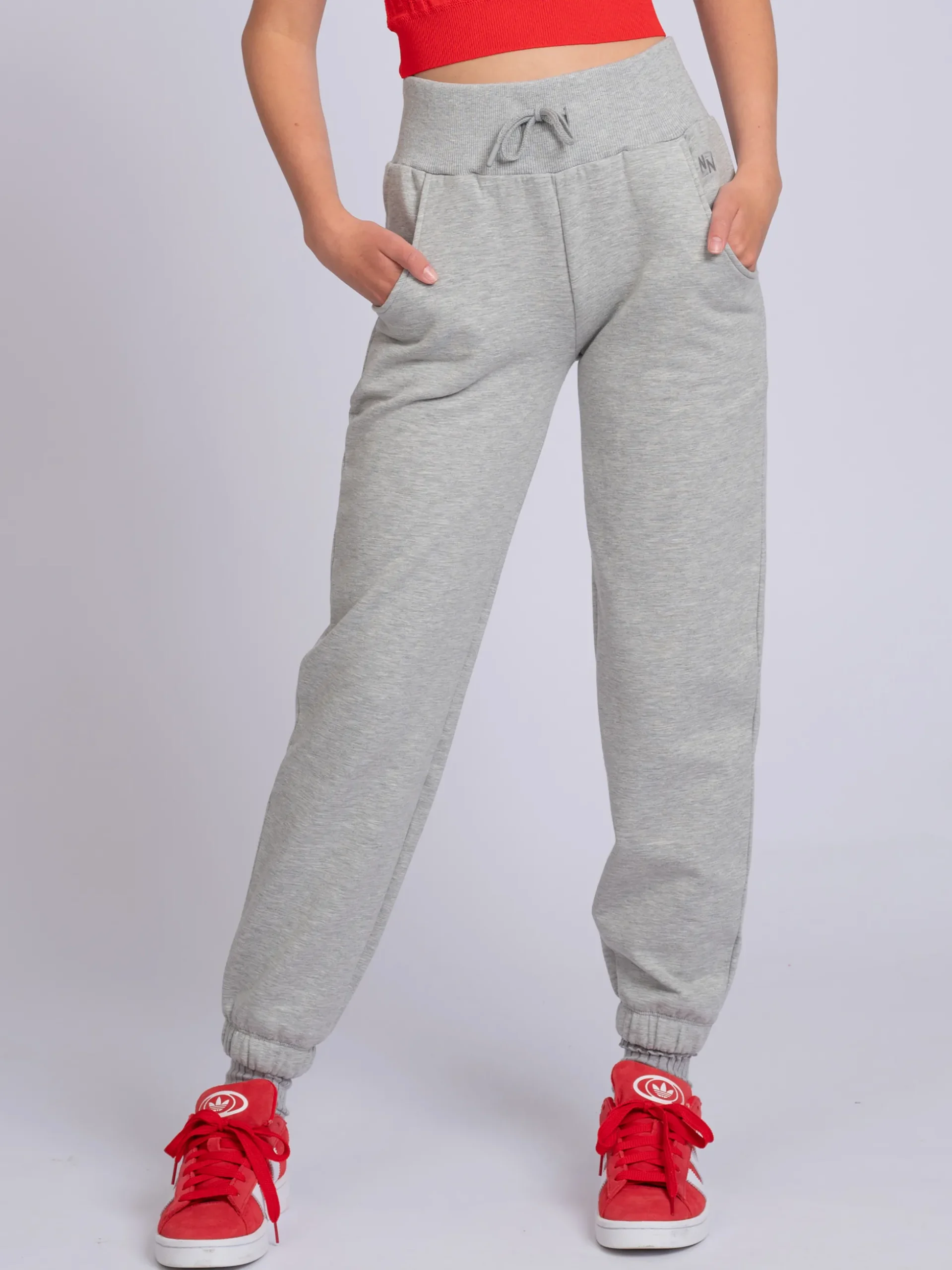 Joggingbroek met elastische tailleband en trekkoord