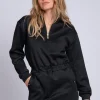 Jurk met logo patroon en elastische tailleband