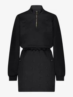 Jurk met logo patroon en elastische tailleband