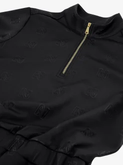Jurk met logo patroon en elastische tailleband
