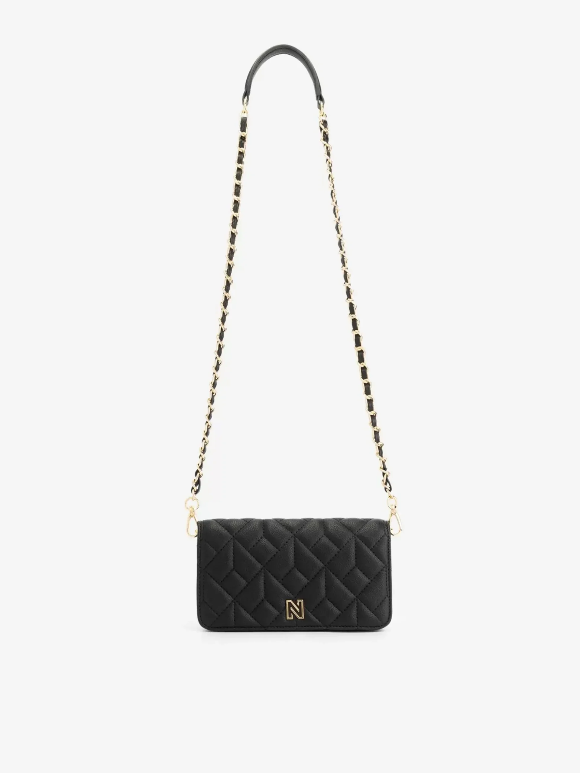 Kleine gewatteerde schoudertas met ketting