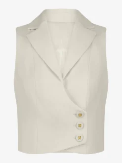 Kort gilet met overslag en N-knopen