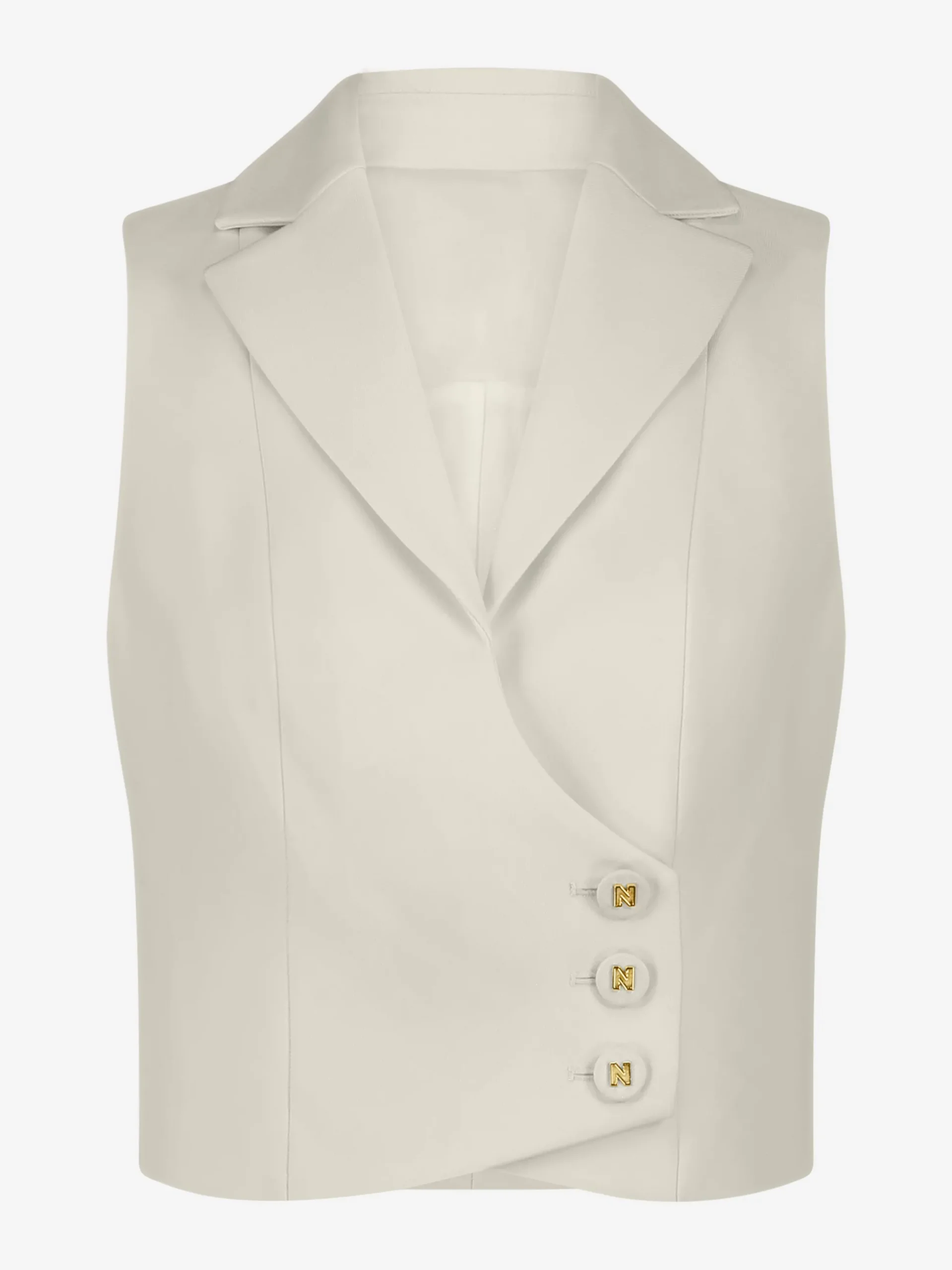 Kort gilet met overslag en N-knopen