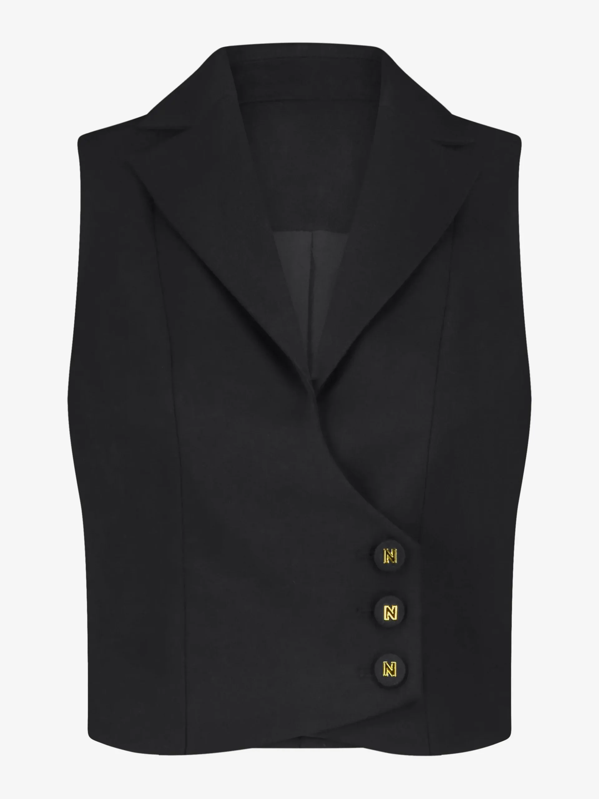 Kort gilet met overslag en N-knopen