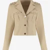 Kort jack met studs en borstzakken