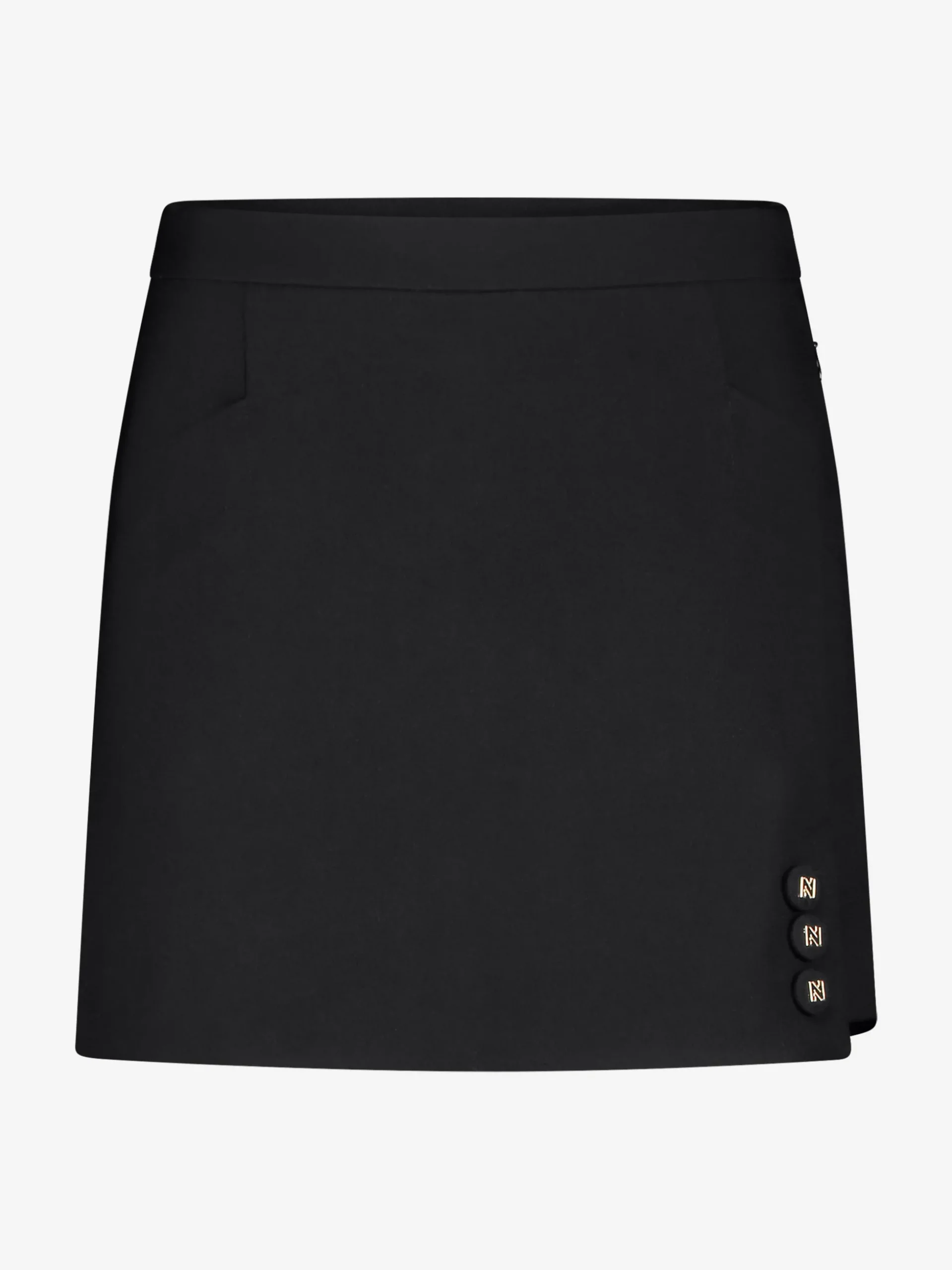 Korte aansluitende skort met een overslag en N-knopen