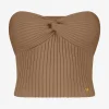 Korte bandeau top met gedraaide buste