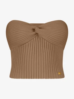 Korte bandeau top met gedraaide buste